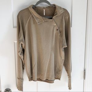 Free People Collared Button-down Sweater